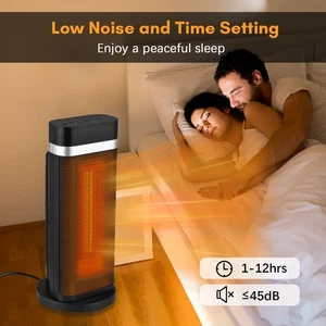 2-1500W portatif Space Chauffe-eau avec télécommande 90°Céramique d'oscillation