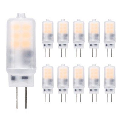YUIIP G4 LED Light Bulb 2W AC/DC 12V Warm 10 Count (Pack of 1), White 