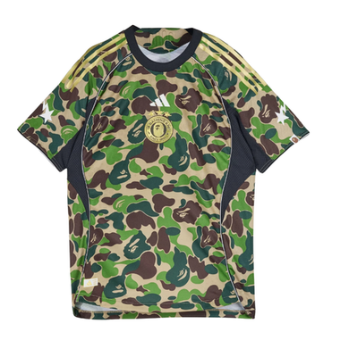 完売⭐︎BAPE X  FB JERSEY TOP 新品 Lサイズ Adidas x BAPE FB Jersey Top Shirts Crew Green Asian Sizing KB2202