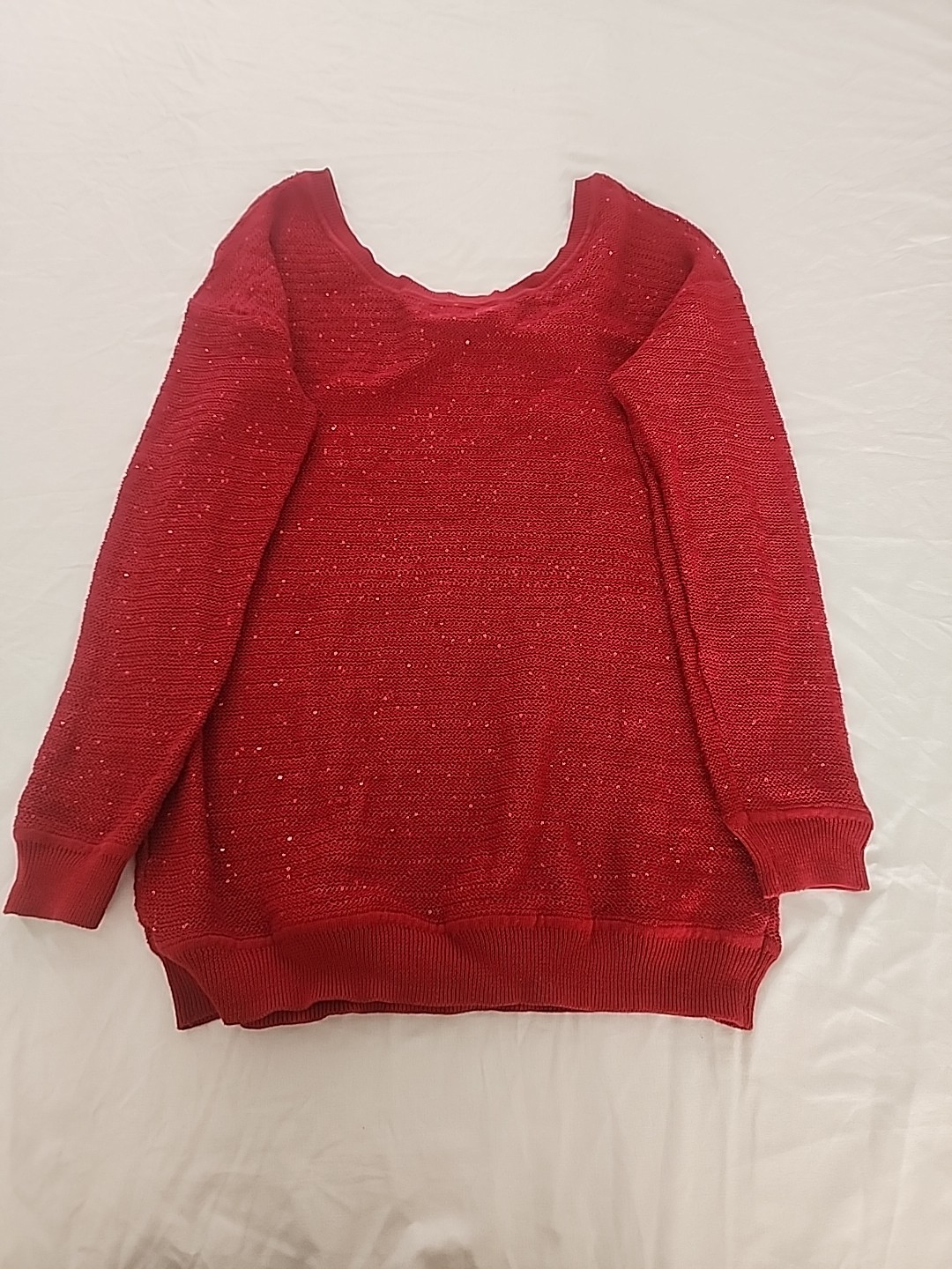 Heed Women's Red Sequin Pullover Sweater Size M - image 8
