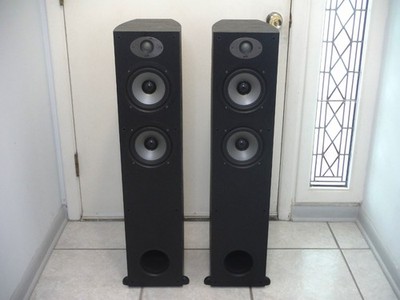 BEAUTIFUL POLK AUDIO TSx330t STEREO SPEAKERS MINT! HOME THEATER BLACK MAINS