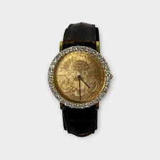 Corum Twenty Dollar American Gold Eagle 1893 Coin Yellow Gold Watch w/ Diamonds
