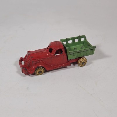 Vintage 1930s Hubley 2224 2228 Cast Iron Dump Truck 3-1/2'' Green Red