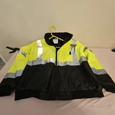 HIGH VISIBILITY INSULATED HI VIS REFLECTIVE ROAD WORK SAFETY BOMBER JACKET COAT