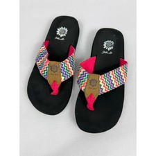Yellow Box Chevorn Flip Flop Sandals Bright Colorful Size 6