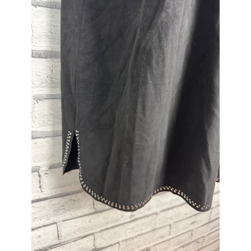 Zara Faux Suede Black Studded Boho Western Tunic Dress - Size L / 12 - Picture 4 of 9