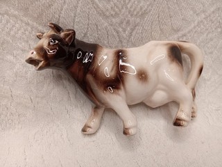 Vintage Brown & White Cow Creamer