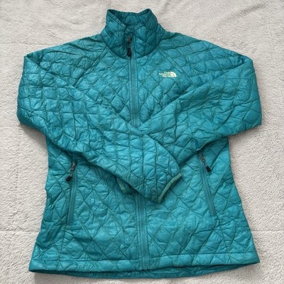 The North Face Thermoball Puffer Blue Jacket Womens Sz Small Quilted Insulated