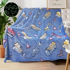 COMFAR Tractor Blanket for Boys, Construction Blanket for Boys, Car Blanket f...