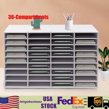 36 Compartment Literature Organizer Desktop File Holder Office Mailbox 80kg