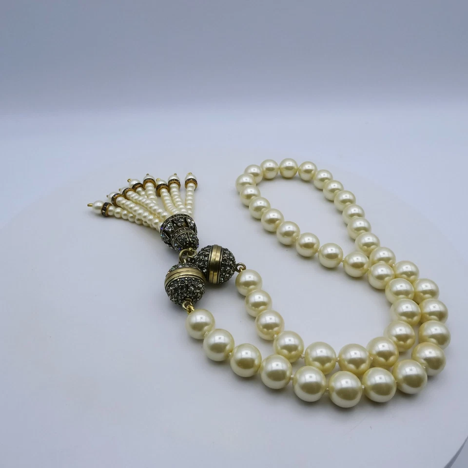 Collar Heidi Daus Have It Your Way 10 mm perlas de imitación cuentas 18" borla gota en Y Foto 4 de 4