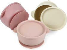 3 Pack Baby Bowls with Suction Leak-Proof Stay Put Silicone Food Bowl with Lids