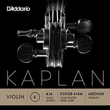 D'Addario Kaplan Gold-Plated Ball End Violin Single E String 4/4 Medium Tension