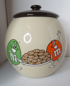 Vintage 1982 Mars M&M s Characters Baking COOKIE JAR w/ Lid Rare 80s Candy