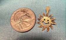 Vintage Michael Anthony 14K Yellow Gold Diamond-Cut  Sun Face Pendant