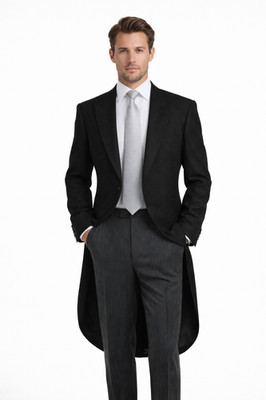 Richard Paul Schwarzer 2-Teiler Frackanzug Royal Ascot Hahnentritt Streifen