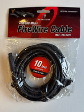 400/800 Mbps Pearstone FireWire Cable 10ft 9-pin to 9-pin NEW