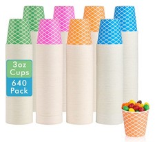 LITOPAK 640 Pack 3oz Paper Cups  Colorful Disposable Drinking Cups for Home,...