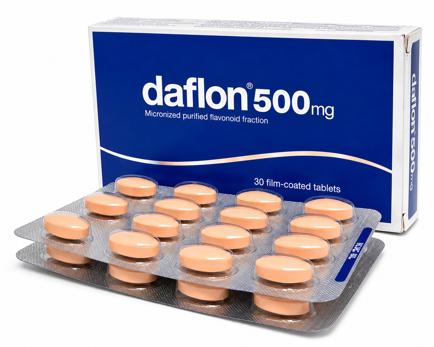 Daflon 500mg Tablets for Hemorrhoids Treatment, 30 Count, only 3 days shipping