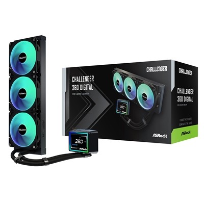 ASRock Challenger 360 Digital AIO Liquid CPU Kühler 360mm ARGB