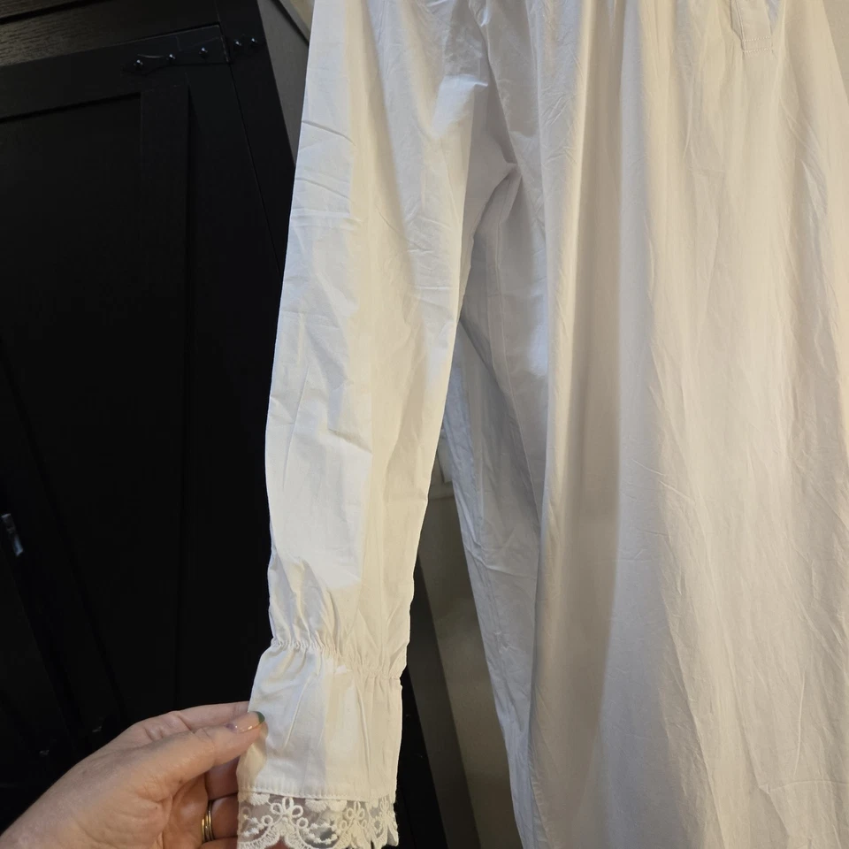 Nuevo con etiquetas Camisón Modesto Ekouaer 100% Algodón Cottage Core Prairie Manga Larga XL 117 Foto 3 de 4