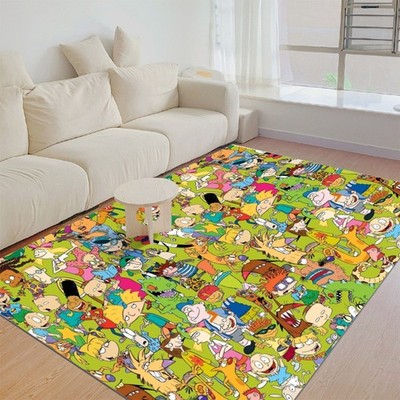 Nickelodeon Cartoons Print Foldable Rectangular Floor Mat Rugs Anti-Skid Carpet