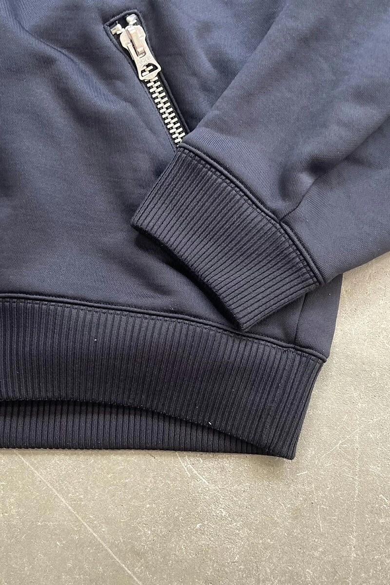 Felpa con cappuccio zip Acne Studios nera cotone nylon vestibilità rilassata usata