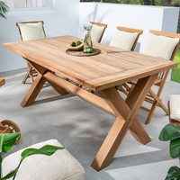 Massivholz Gartentisch Empire Teak - 160Cm - Natur - Teakholz - Wetterfest