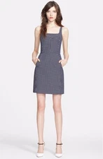 McGinn Cora Polka Dot Sleeveless Dress Sz 8 Navy