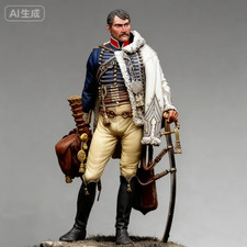 1/18 Scale Napoleonic Hussar Officer Resin Figure Model Historical Miniature