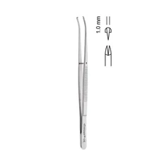 GDC Tissue Forceps Semken - Curved - 1x2 (12.5cm) (Tp34)