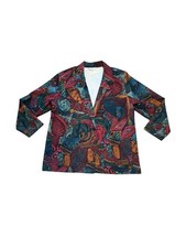 Blair Boutique Size Large Vintage 80 s Floral Abstract Art Deco Blazer Jacket