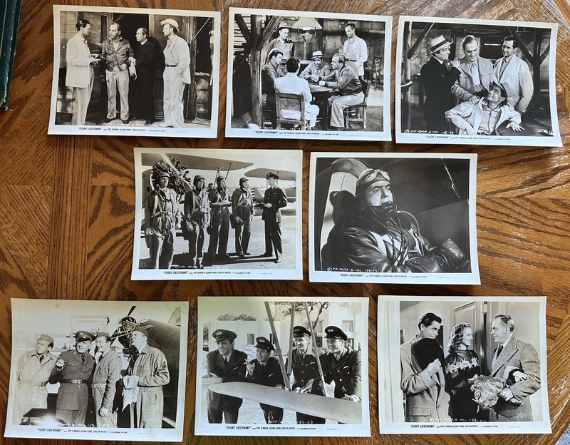 (8) 1942 “Flight Lieutenant ” Original 8 X 10 B & W Photos. Pat O’Brien