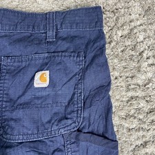 Carhartt Force Broxton Cargo Shorts Women 2 Short Navy Blue Ripstop Cut Off Work
