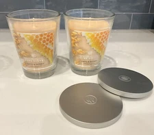 Lot of (2) Target Chesapeake Bay Oats & Honey Candle 11.5 oz Lidded Glass - NEW