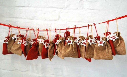 MINIBLINGS DIY ADVENTSKALENDER 25 Jutesäckchen Säckchen Zahlen Sterne - Bild 4 von 6