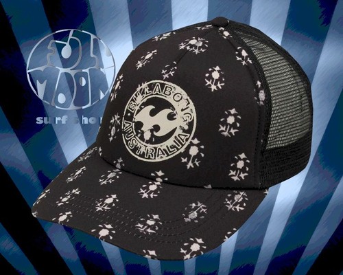 New Billabong Heritage Mashup Black Print Womens Trucker Snapback Cap Hat