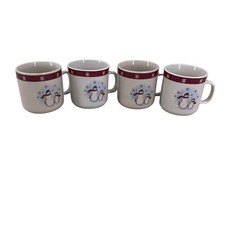 Royal Seasons Stoneware Christmas Winter Snowman Set of 4 Coffee Cups/Mugs