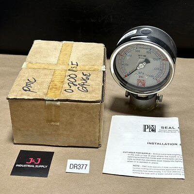 #ad #ad NEW OPEN BOX PMC Pressure Gauge 0 200PSI DOW200 8350 BUNA N HA .003 WARRANTY $100.00