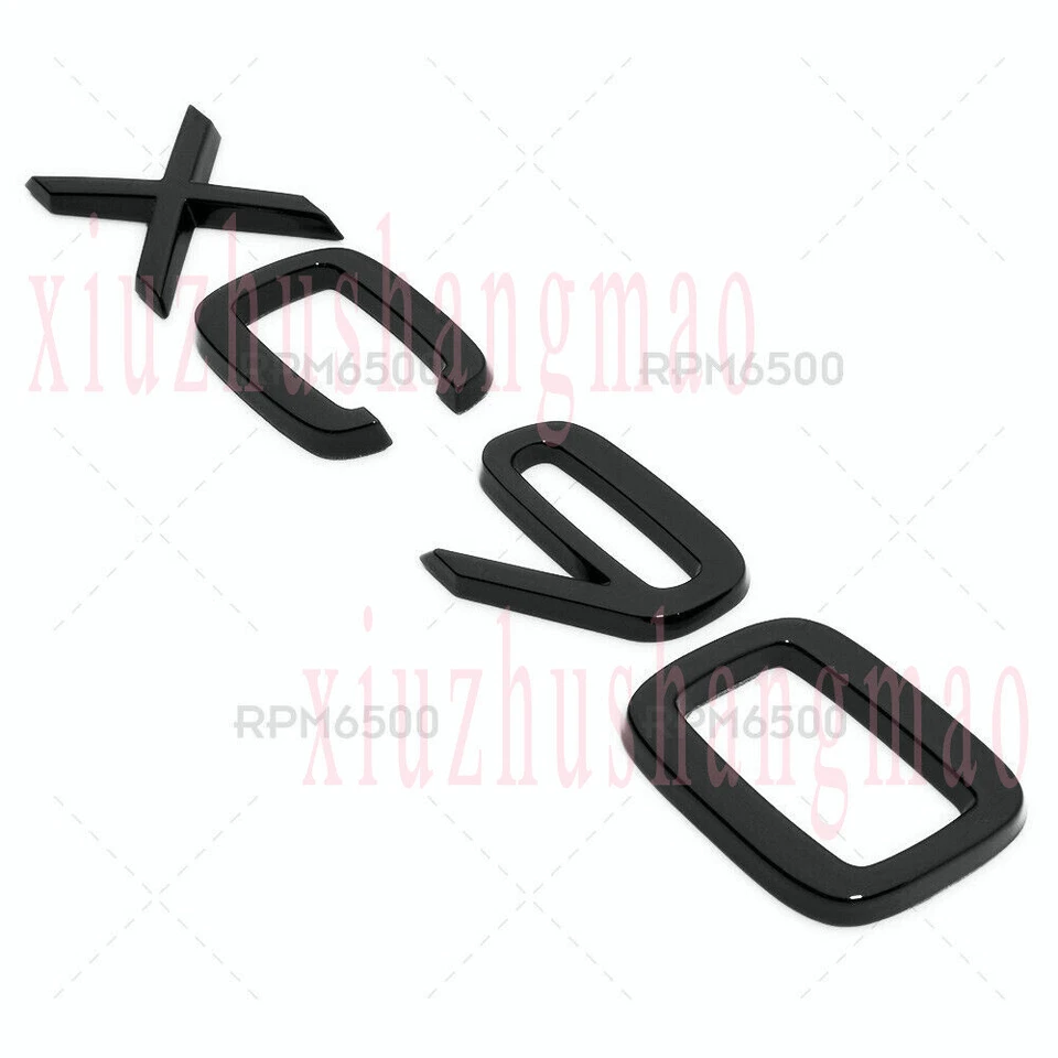 For Volvo XC90 T6 Rear Trunk Lid Letter Badge Nameplate Emblem Gloss Black - 3P - Изображение 4 из 4