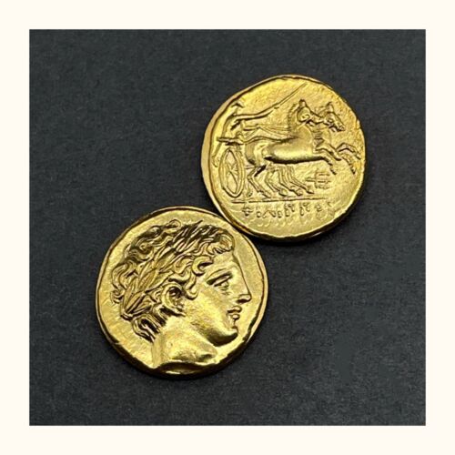 Retro Kupferlegierung vergoldete Münzen Apollo antiker griechischer Schmuck - Bild 1 von 22