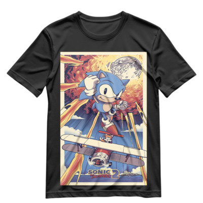 Sonic The Hedgehog T Shirt Vtg Sonic The Hedgehog 2  Graphic Shirt  S-XXXL