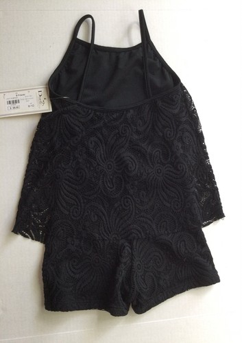 Dori Creations Girls Black Lace Romper Sz8/10 NWT $58