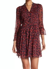 Diane Von Furstenberg Kourtni Dress Montage Mini Rubiate/Pir Dot N-Sales Size M