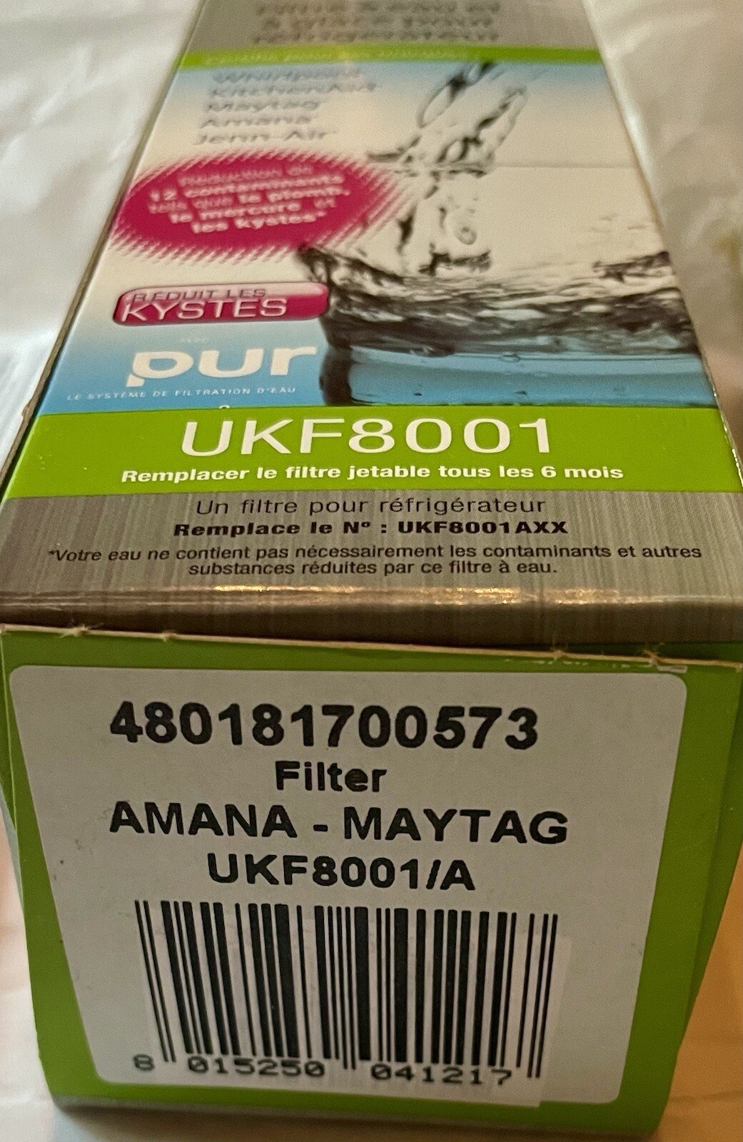 Genuine PUR UKF8001 Water Filter for Maytag KitchenAid Whirlpool Amana