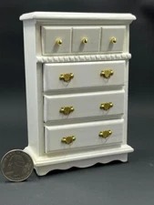 Dollhouse Miniature Chest of Drawers White 1:12 inch scale C99 POOR QUALITY