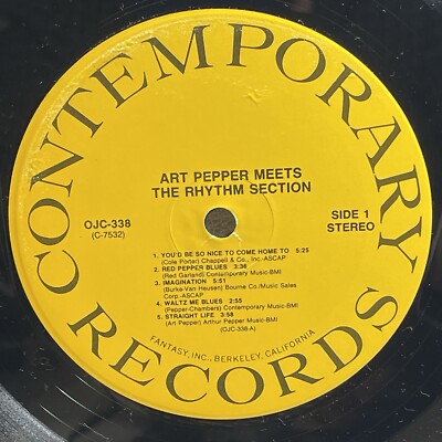 Art Pepper – Art Pepper Meets The Rhythm Section/LP 1984 Reissue
