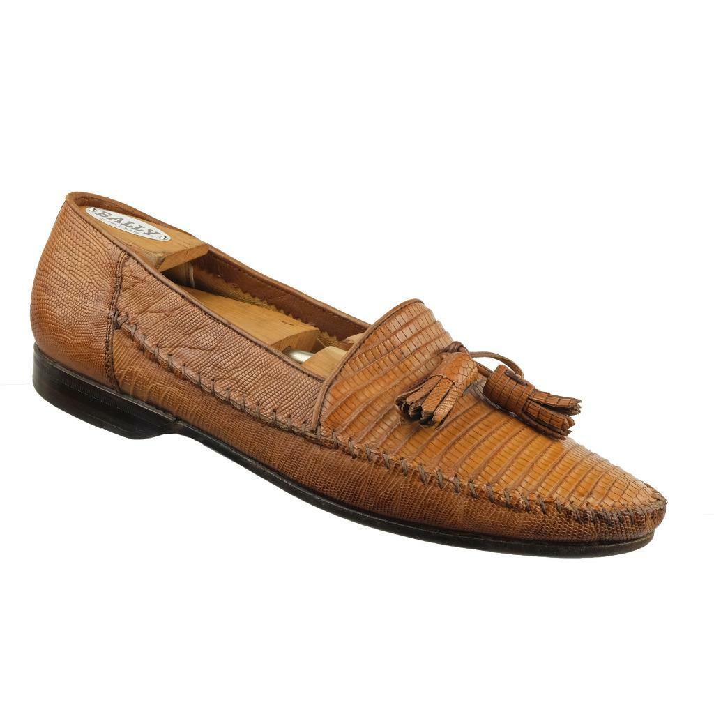 Lorenzo Banfi クロコダイルコンビローファー ブラウン 5.5 革靴 LORENZO BANFI Wilson & Dean for Wilkes Bashford Loafers 10.5 M