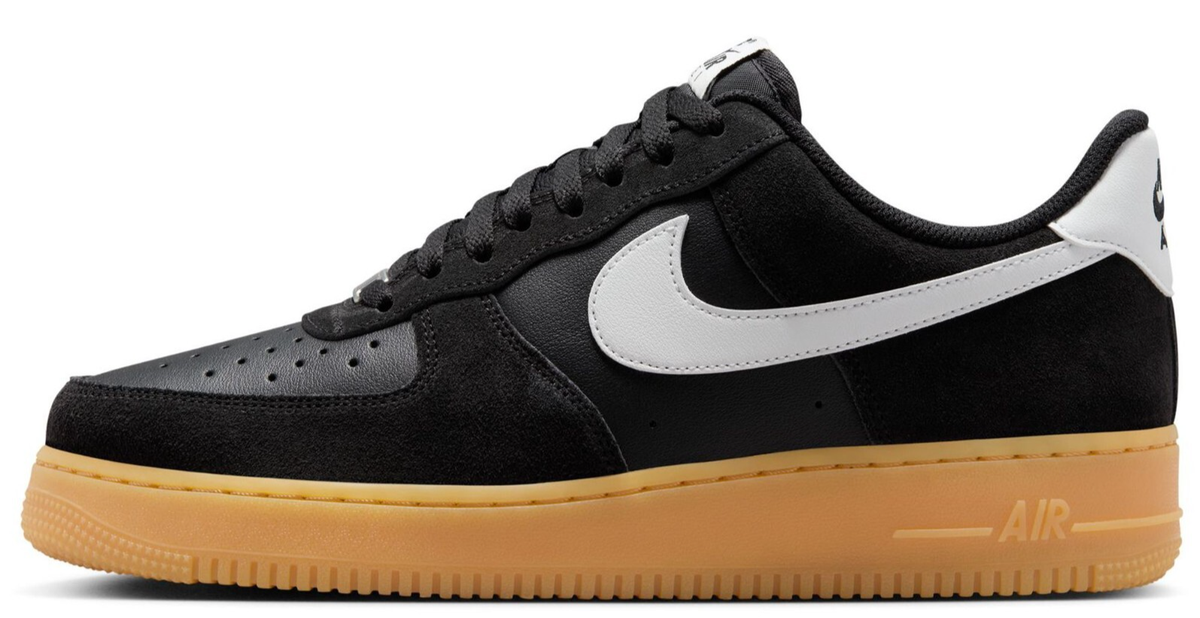 Black Suede Black And White Air Forces With Gum Bottoms Black Gum