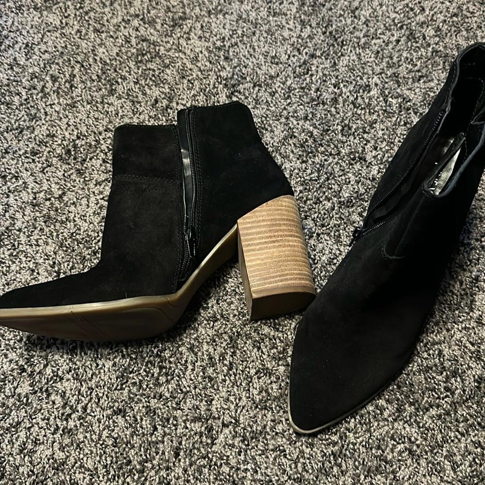 Nine West::ショートブーツ:11M[RESALE] Nine West SZ 11 Brown Block Heel Side Zip Buckle Booties